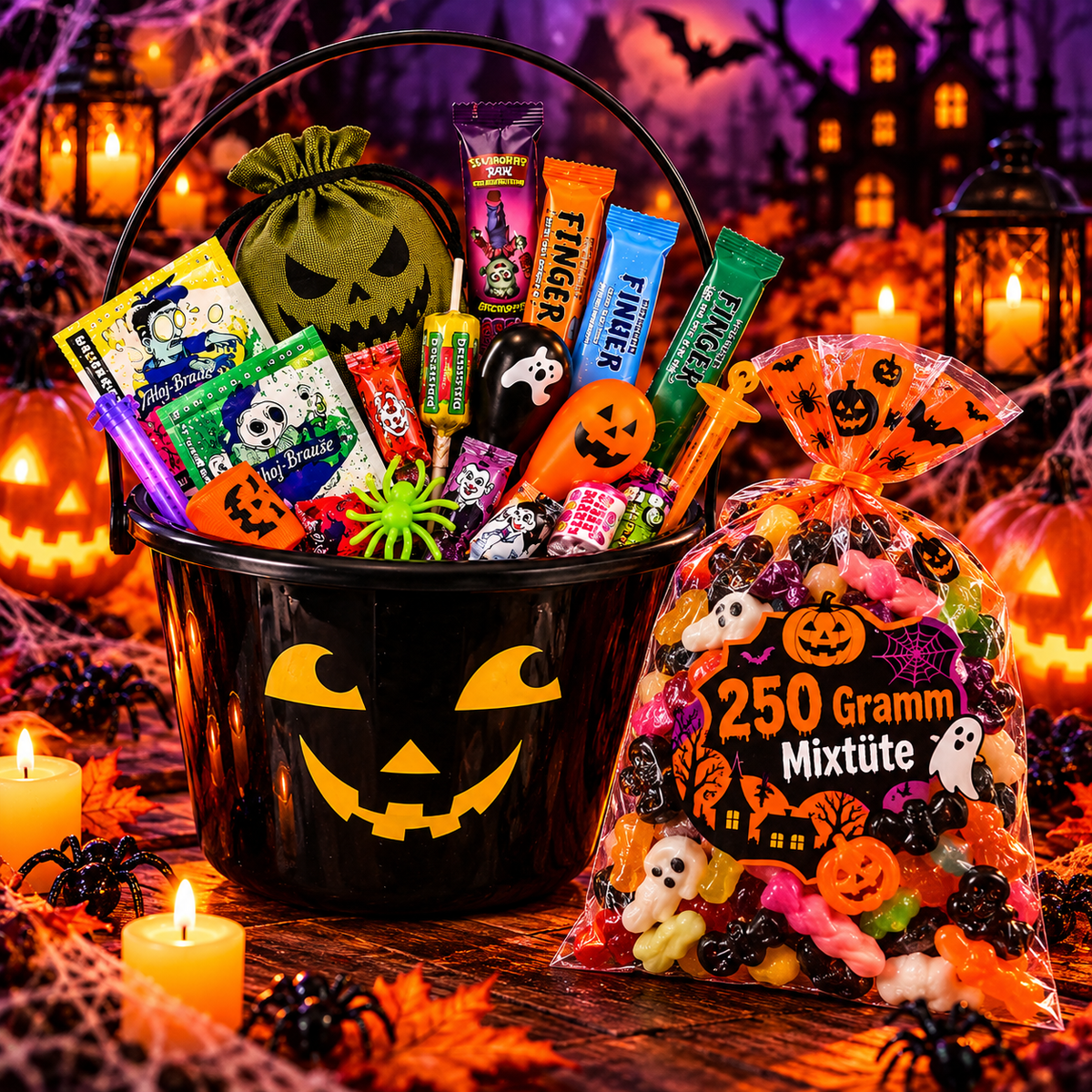 Halloween Eimer schwarz