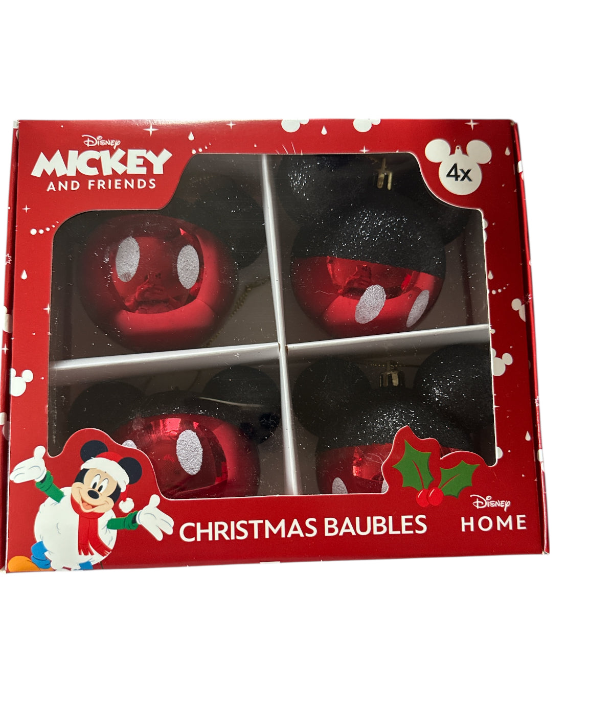 4er Weihnachtskugeln Mickey Maus Hose