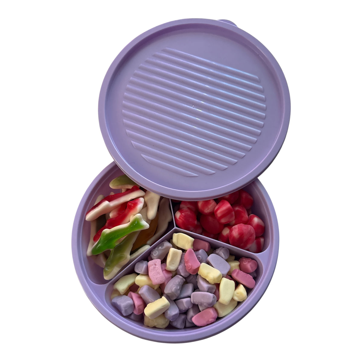 Partybox rund klein lila