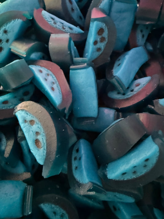Blaue Himbeerscheiben
