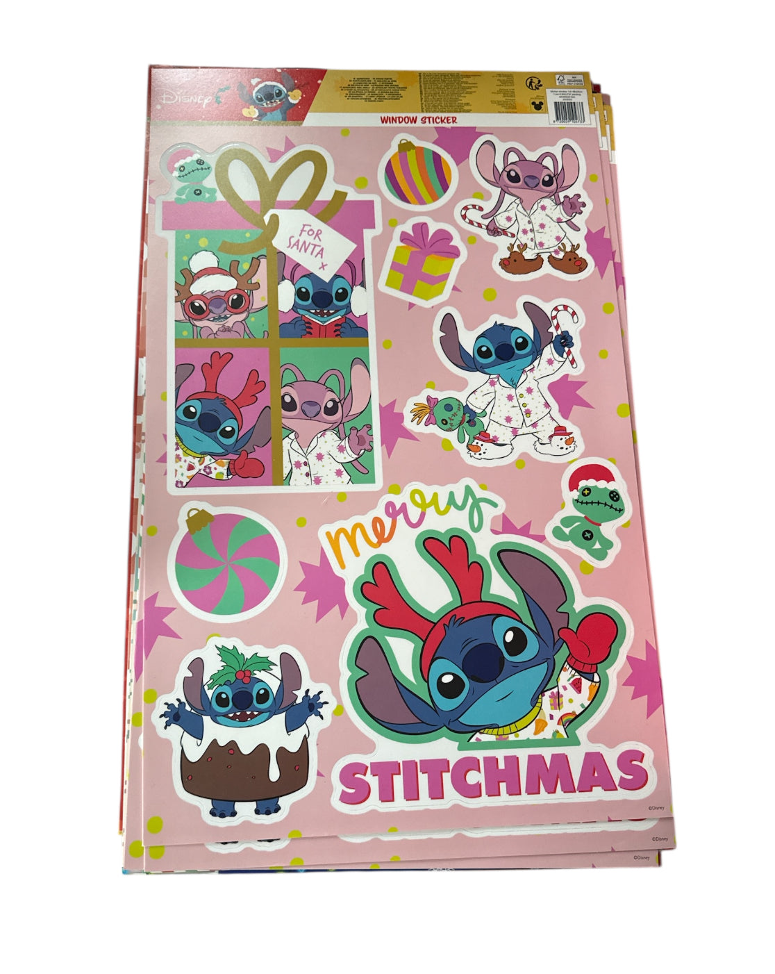 Fensterbilder Stitch rosa