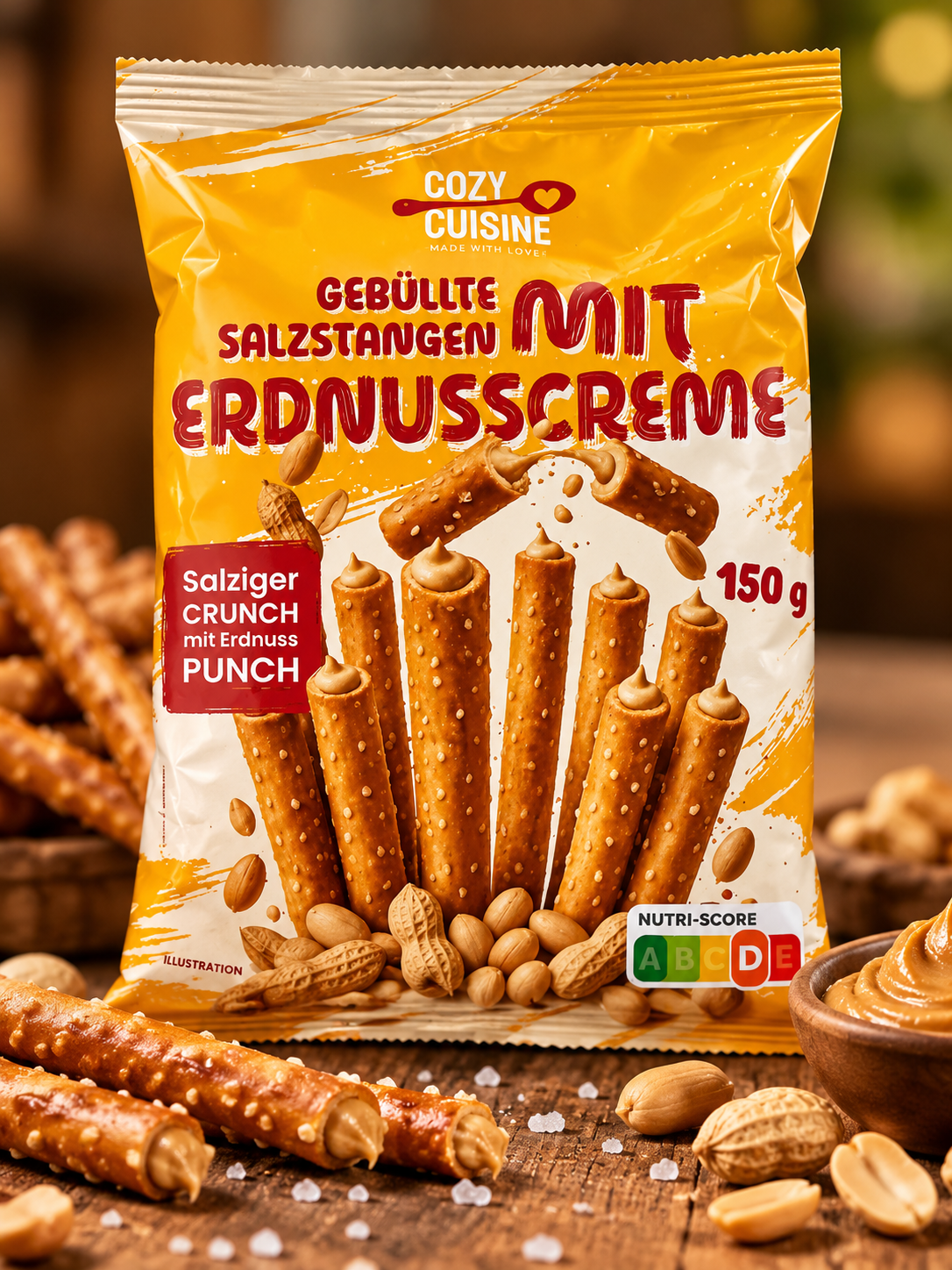 Gefüllte Salzstangen mit Erdnusscreme 150g