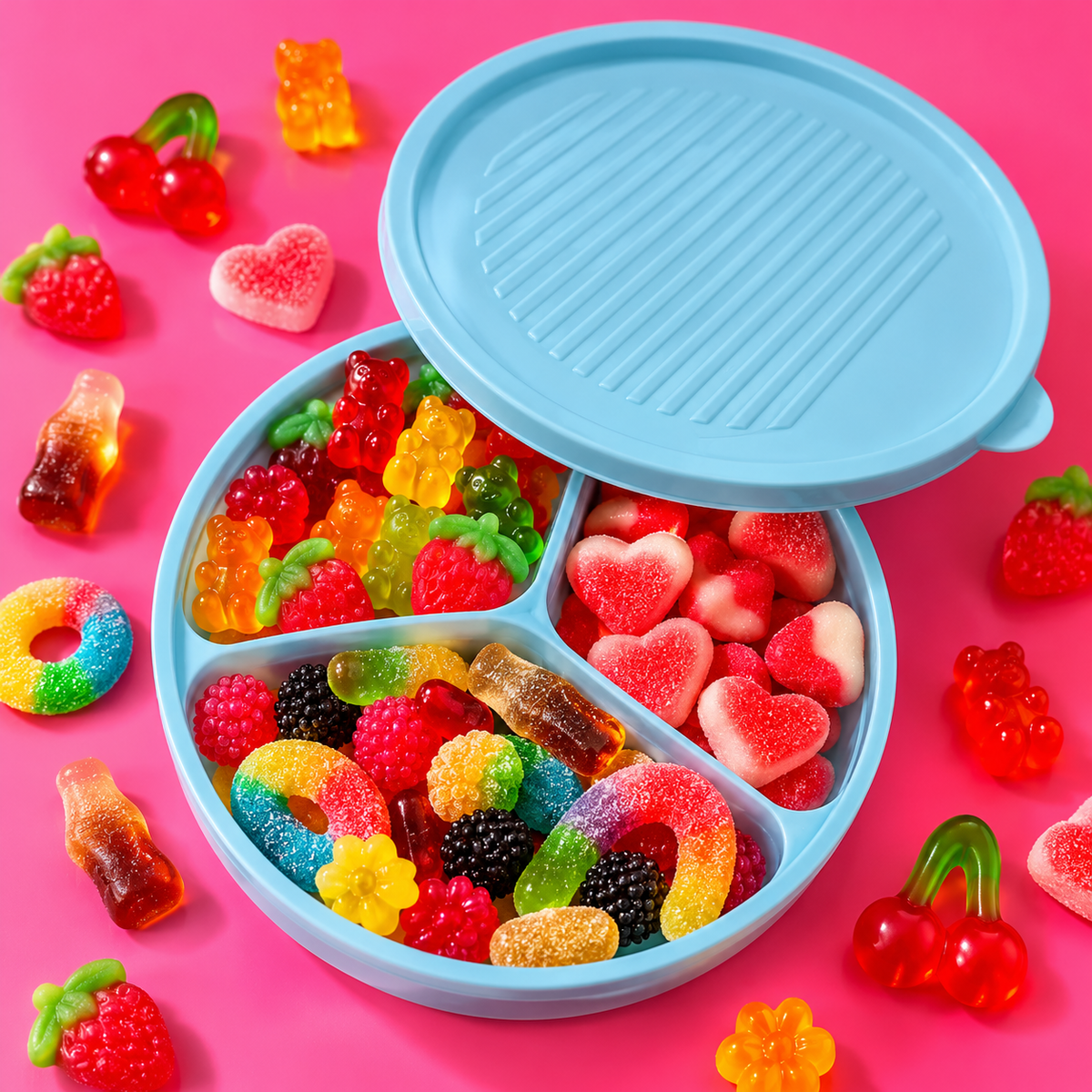 Partybox rund klein blau
