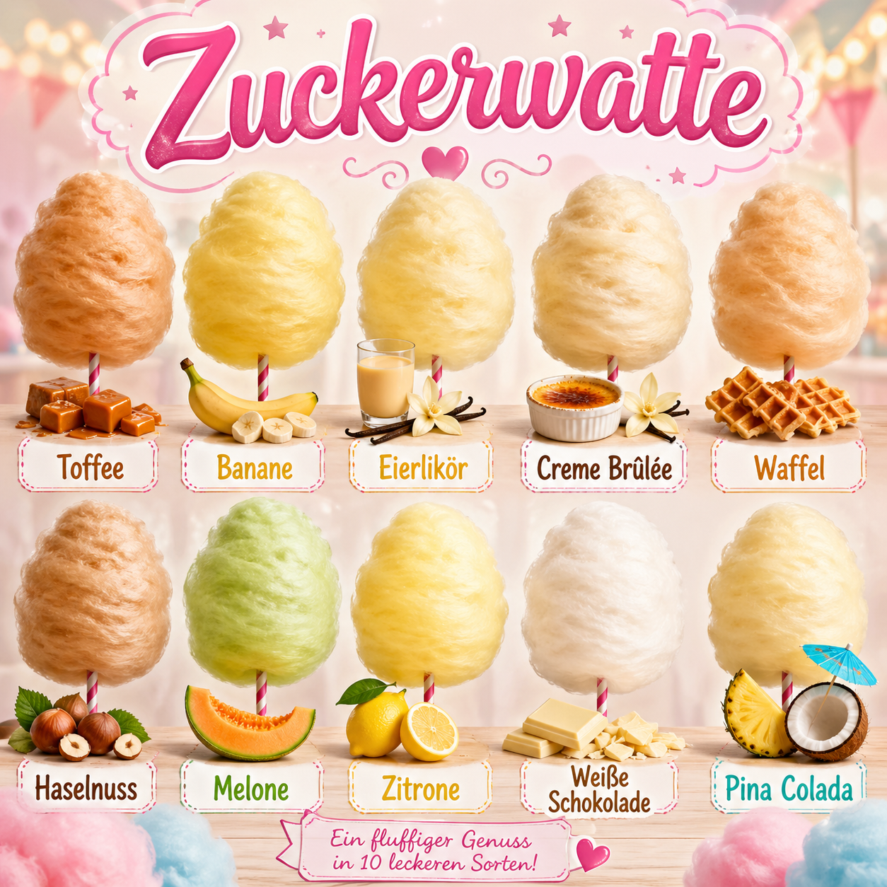 Selbstgemachte Zuckerwatte 20g