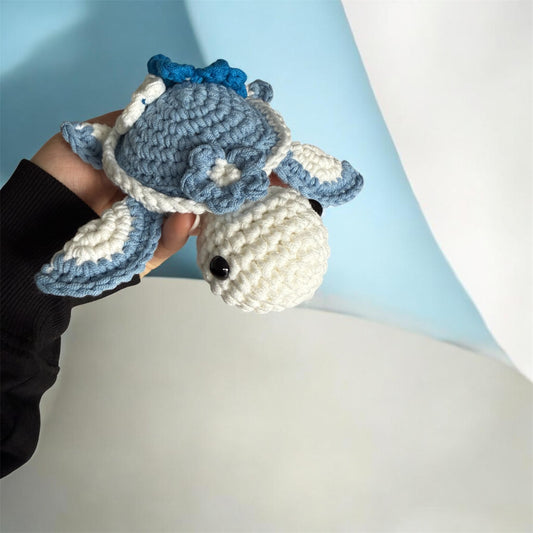 Blumen Schildkröte gehäket blau