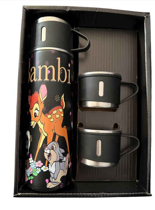 Thermosflasche mit Bechern Bambi