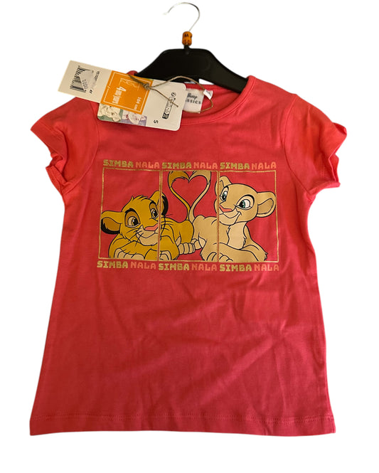 T Shirt König der Löwen Simba und Nala pink
