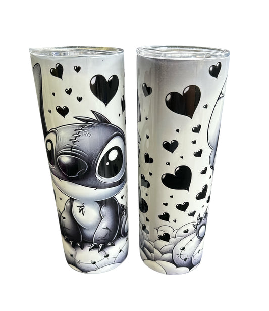 Thermobecher groß Stitch schwarz weiß
