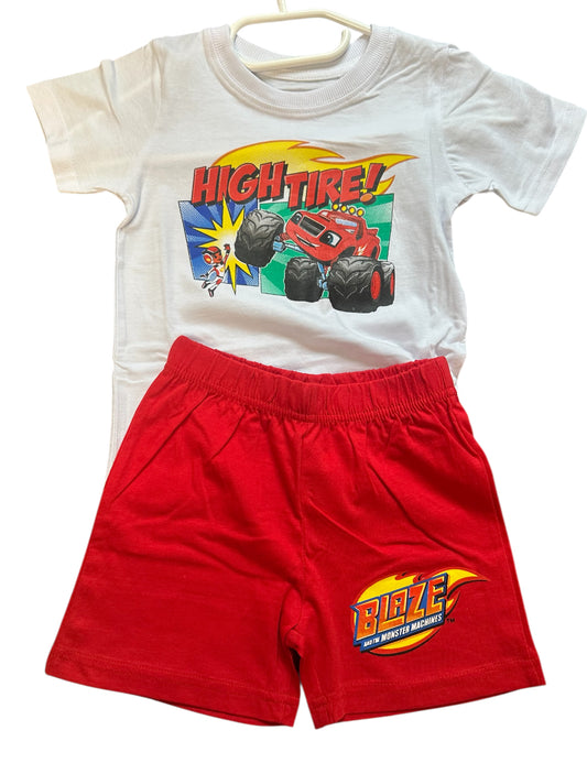 Kurzes Set Blaze Monstertruck weiß