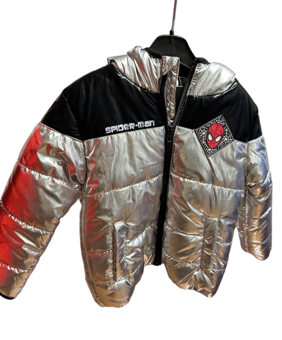 Winter Jacke Spider man silber