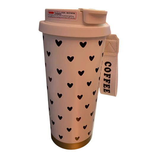 Thermobecher Coffee Herzen schwarz